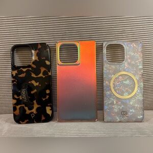 iPhone 14 PRO MAX - Loopy Case Tortoise Shell and Iridescent (set of 3)